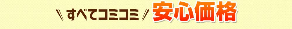 すべてコミコミ安心価格